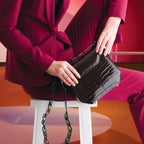 Lia — Red African Ostrich Leather Shoulder Bag