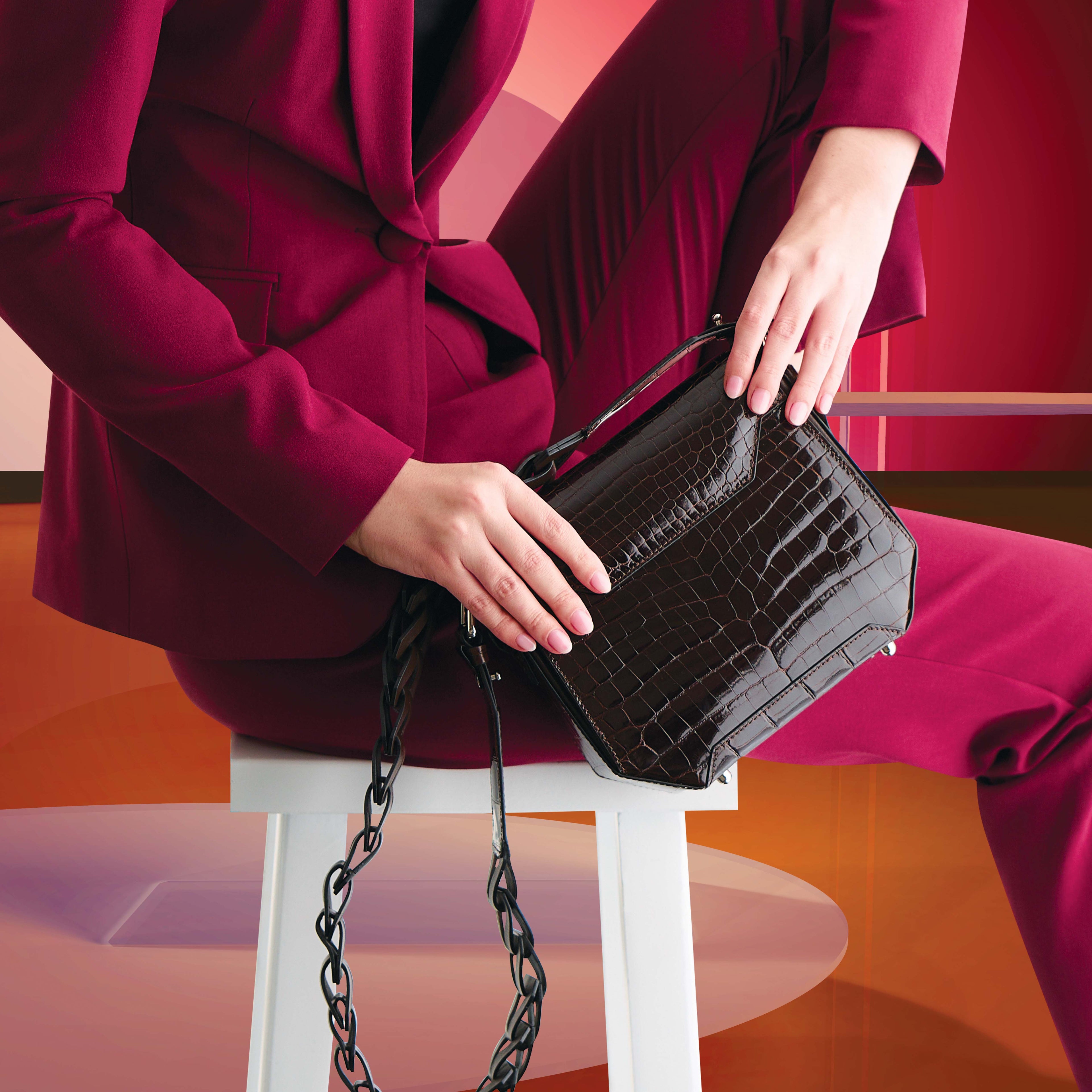 Lia —  Brown African Ostrich Leather Shoulder Bag