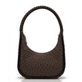 Banina - Dark Brown African Ostrich Leather Shoulder Bag