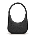 Banina - Black African Ostrich Leather Shoulder Bag