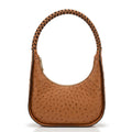 Banina - Brown African Ostrich Leather Shoulder Bag