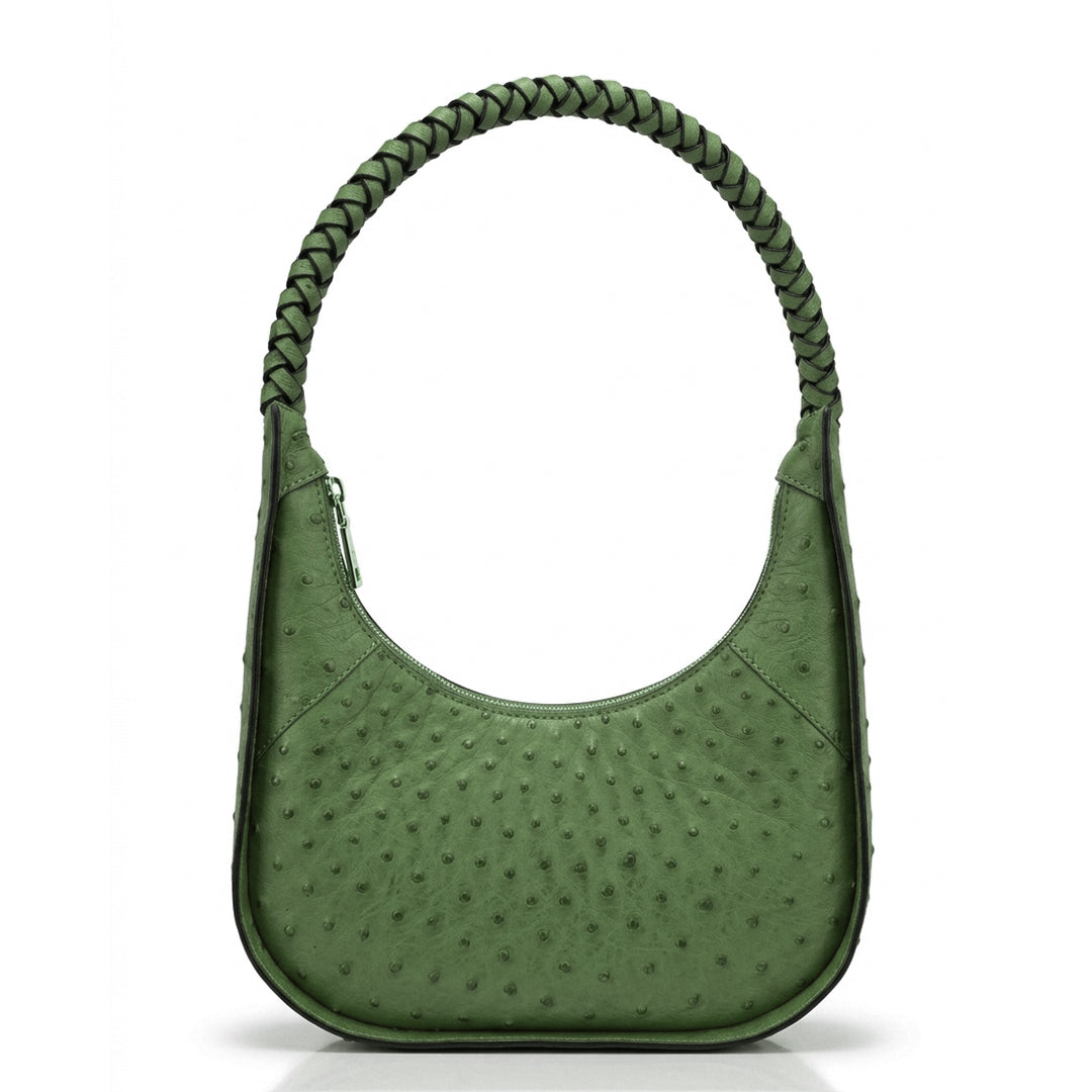 Banina - Green African Ostrich Leather Shoulder Bag