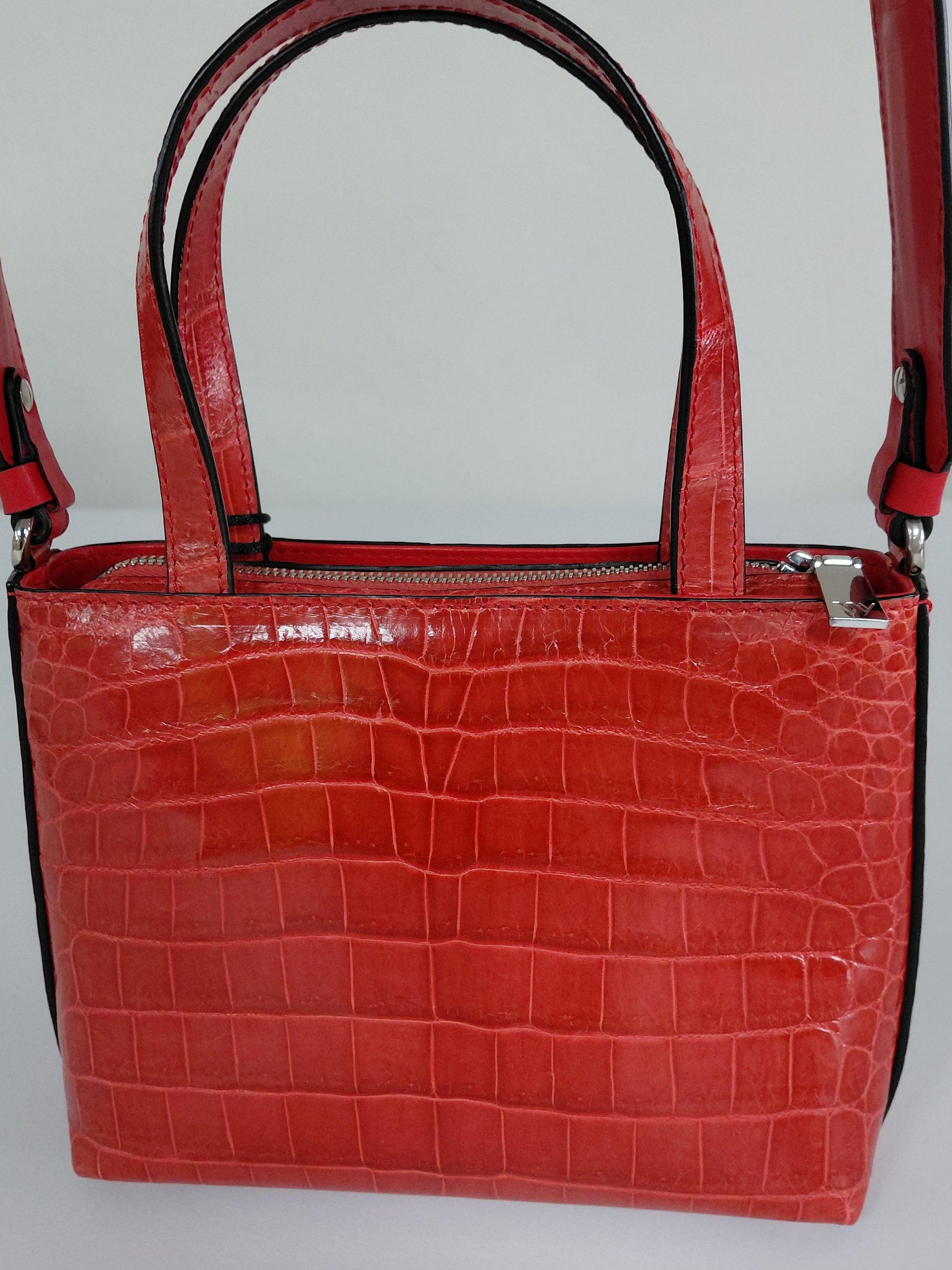Lily — Red Crocodile Leather Shoulder Bag
