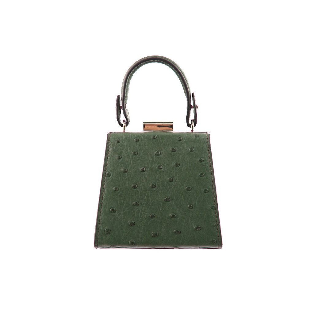 Vegas — Green African Full-Quill Ostrich Leather Micro Bag