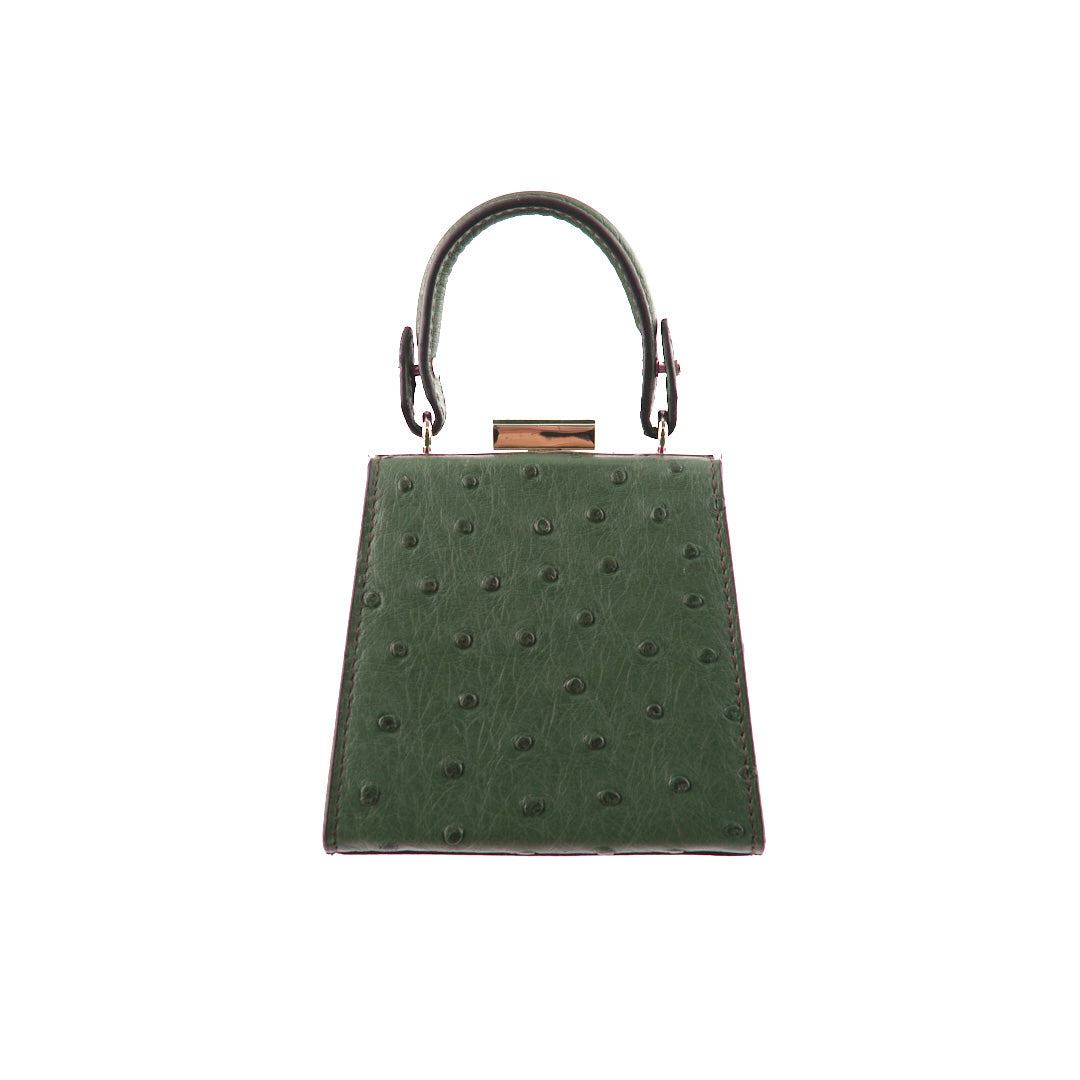 Vegas — Green African Full-Quill Ostrich Leather Micro Bag