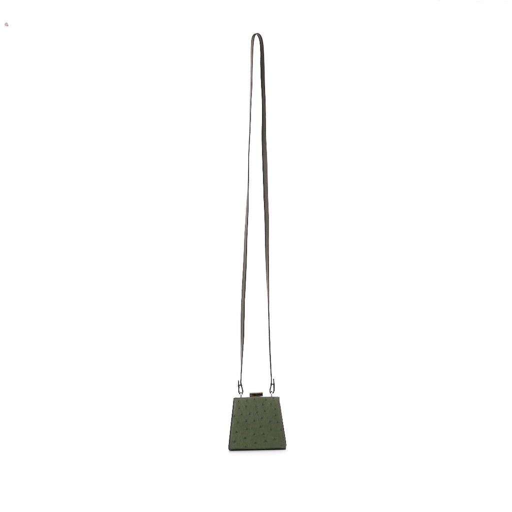 Vegas — Green African Full-Quill Ostrich Leather Micro Bag