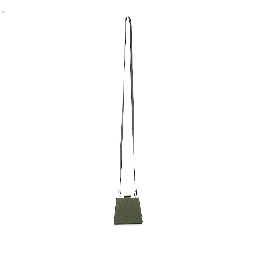 Vegas — Green African Full-Quill Ostrich Leather Micro Bag