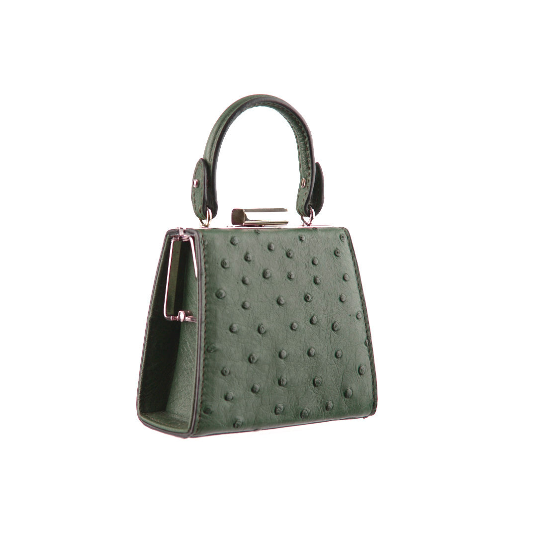 Vegas — Green African Full-Quill Ostrich Leather Micro Bag