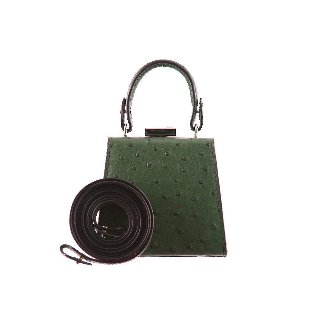 Vegas — Green African Full-Quill Ostrich Leather Micro Bag