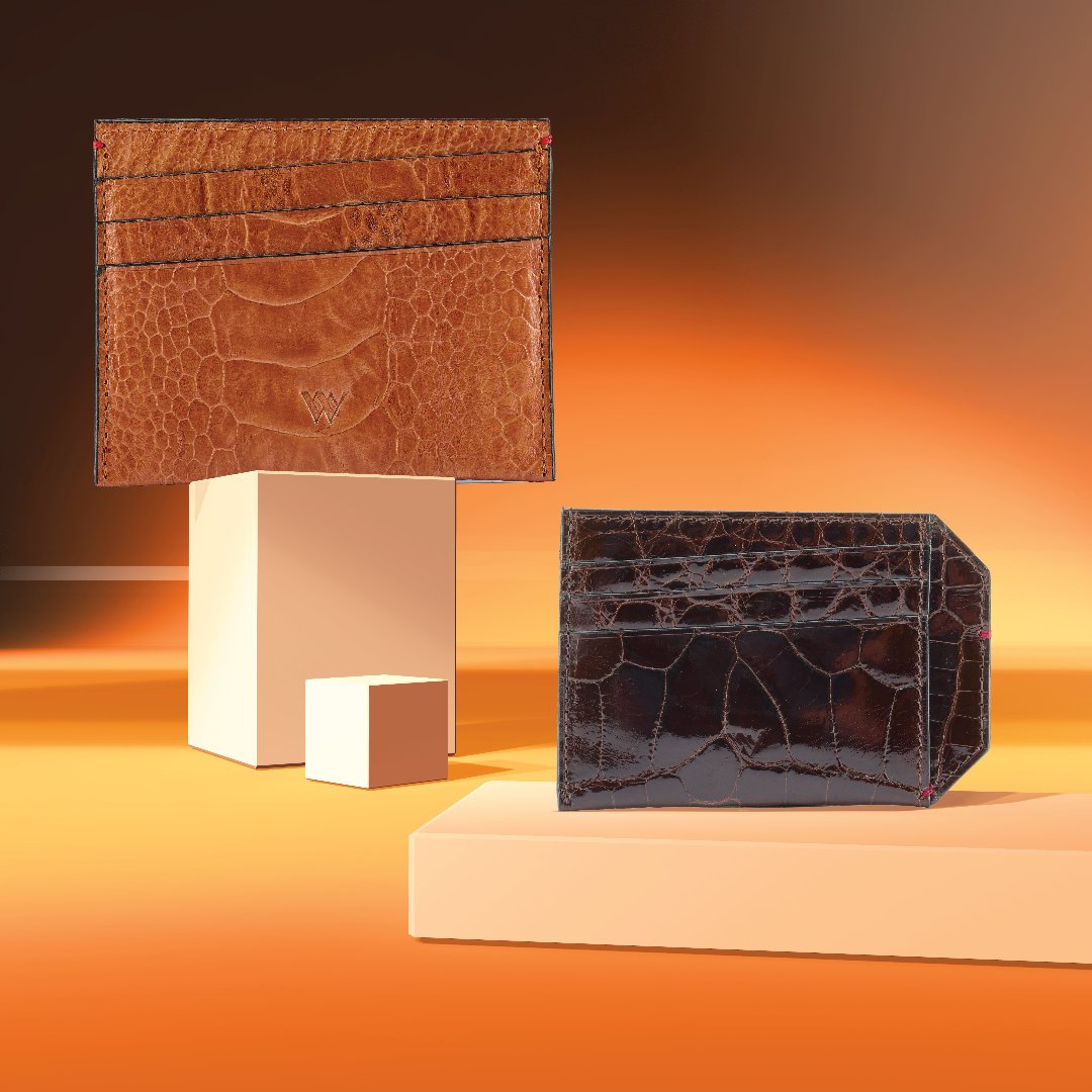 Florida — Orange African Ostrich Leg Leather Card Holder