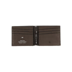 Texas — Dark Brown African Ostrich Leg Leather Wallet with Money Clip