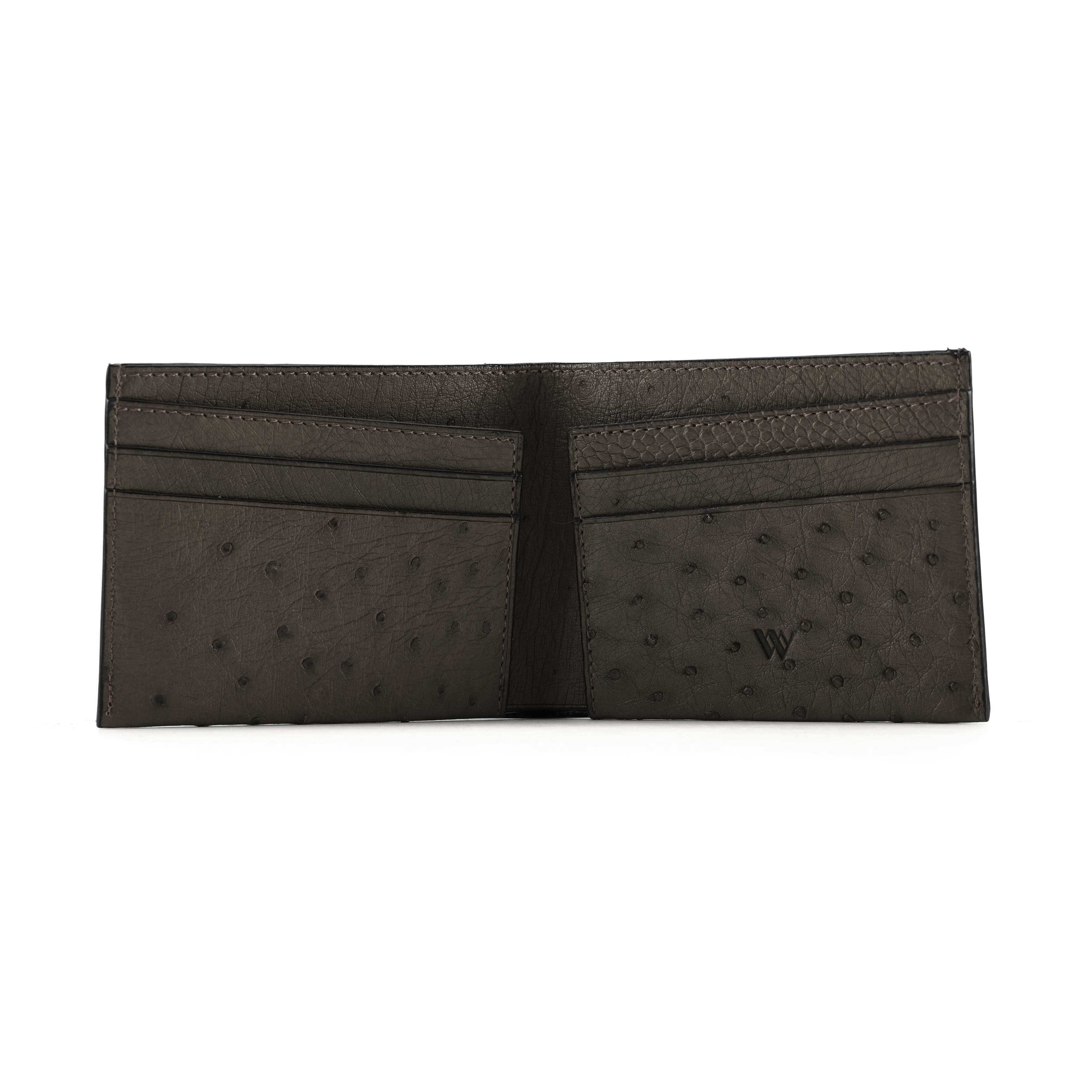 Black textured wallet on a white background