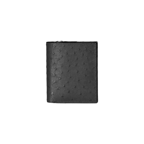 Black textured wallet on a white background