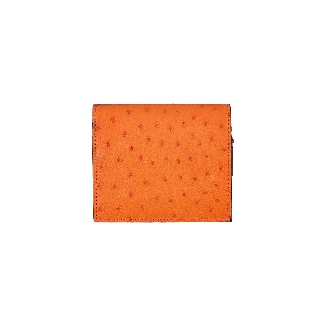 Orange textured wallet on a white background