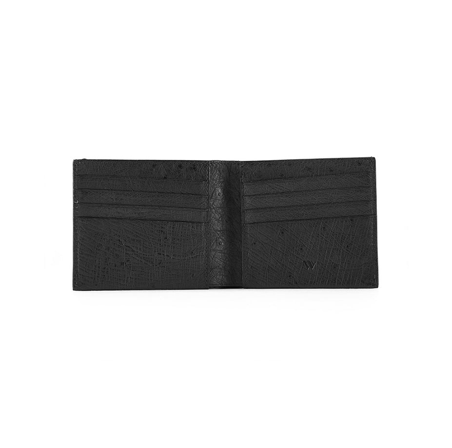 Black leather wallet on a white background