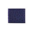 Navy blue textured wallet on a white background