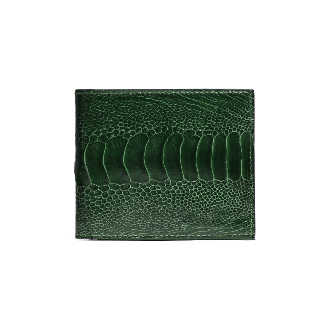 Green textured cardholder on a white background
