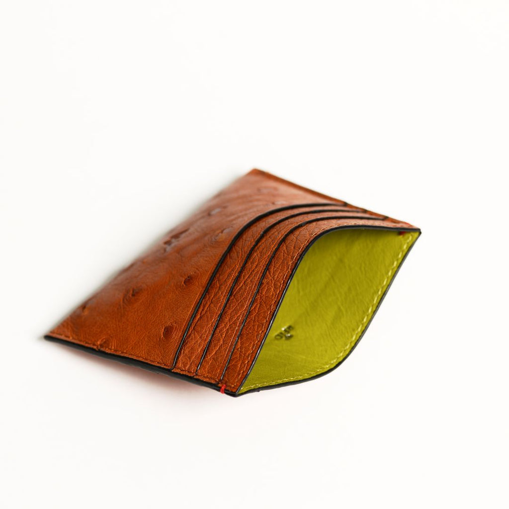 Florida — Brown African Ostrich Quill Leather Card Holder