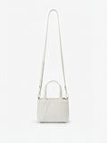 Lily — White African Ostrich Leg Leather Shoulder Bag
