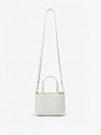 Lily — White African Ostrich Leg Leather Shoulder Bag