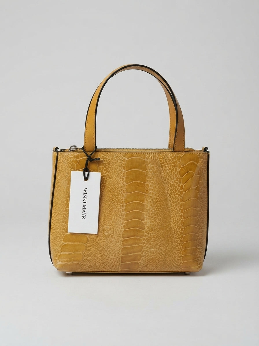 Lily — Brown African Ostrich Leather Shoulder Bag