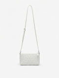 Los Angeles — White African Ostrich Leather Crossbody Purse with Adjustable Strap