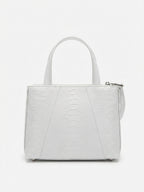 Lily — White African Ostrich Leg Leather Shoulder Bag