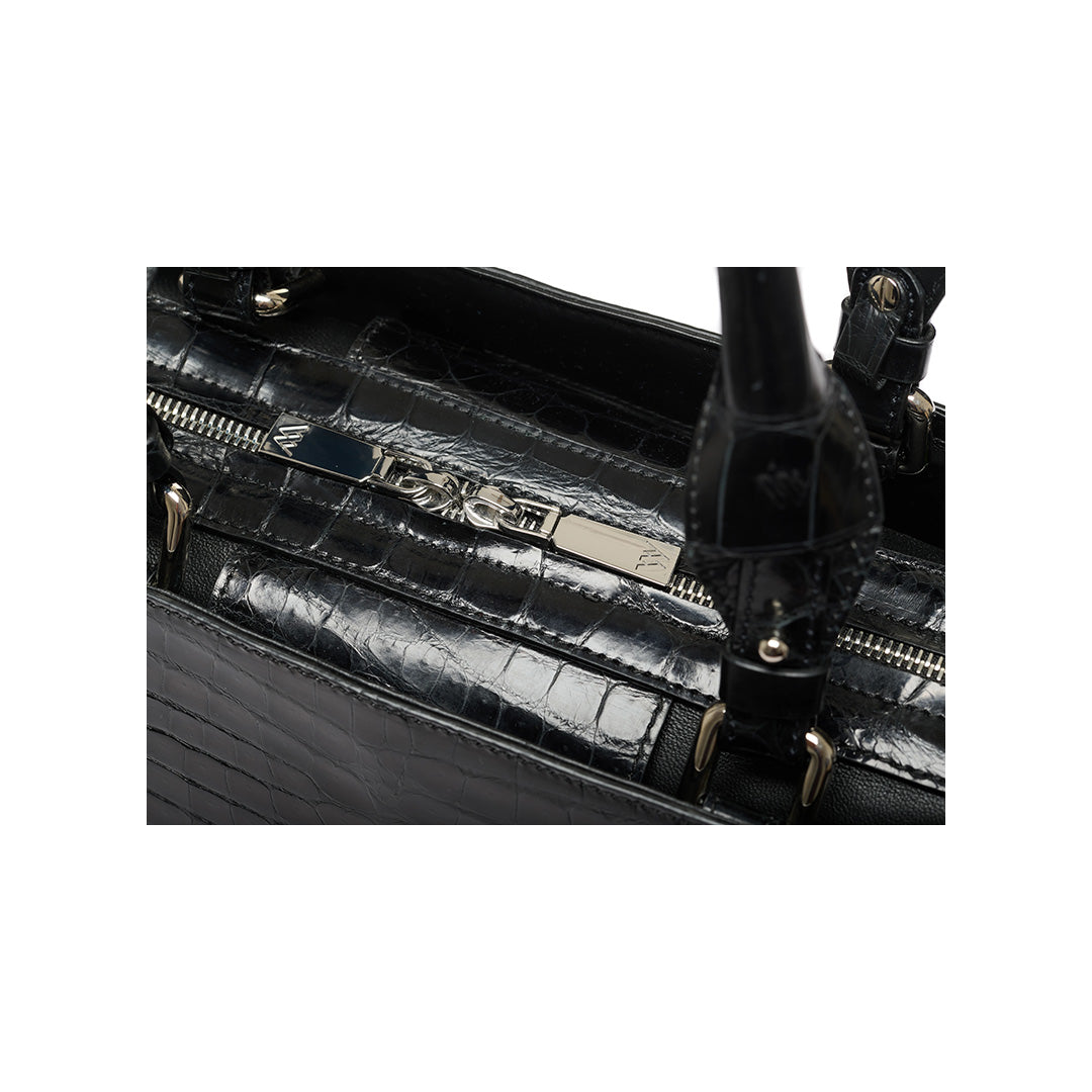 Lexington — Black Nile Crocodile Leather Business Bag