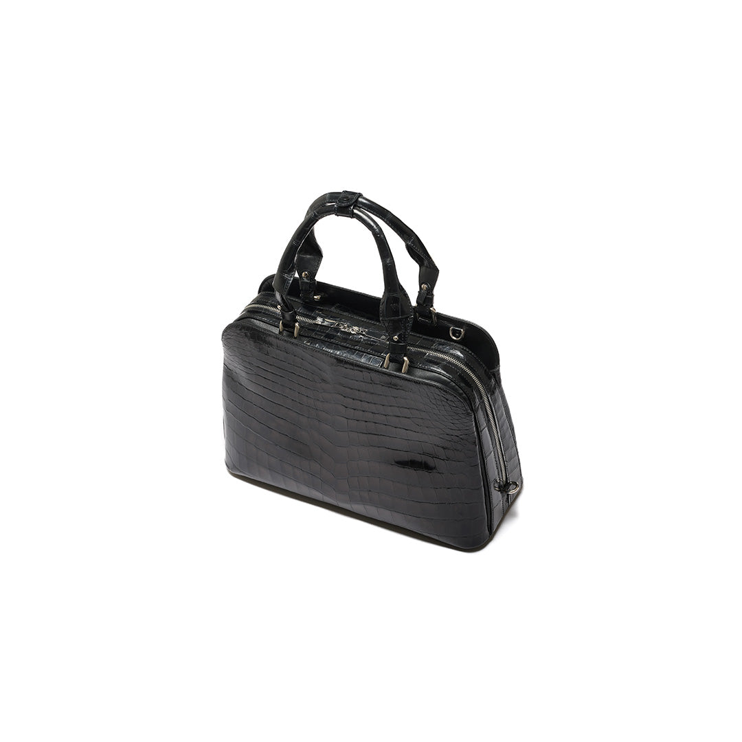 Lexington — Black Nile Crocodile Leather Business Bag