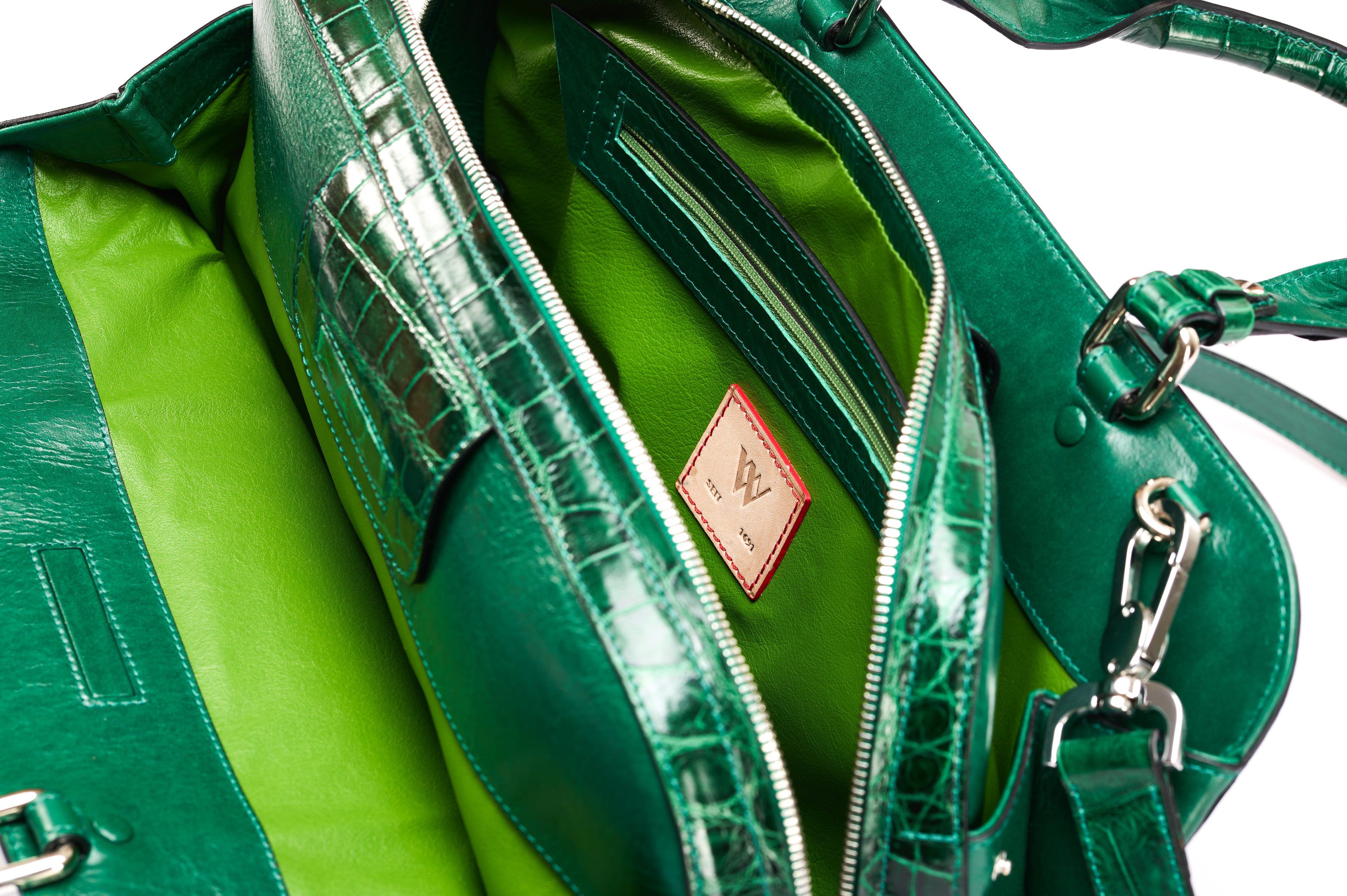 Lexington — Green Nile Crocodile Leather Business Bag