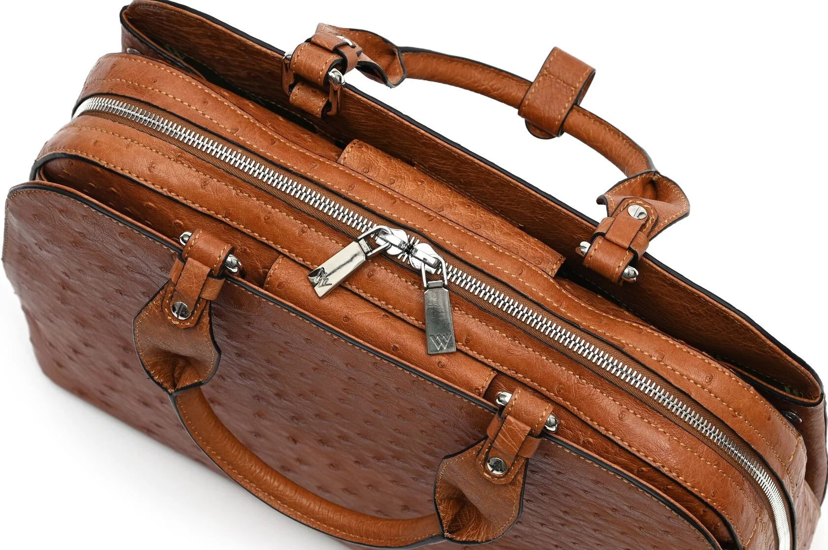 Lexington — Light Brown African Ostrich Leather Business Bag