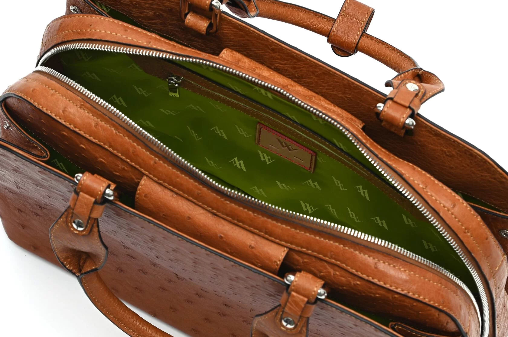 Lexington — Light Brown African Ostrich Leather Business Bag