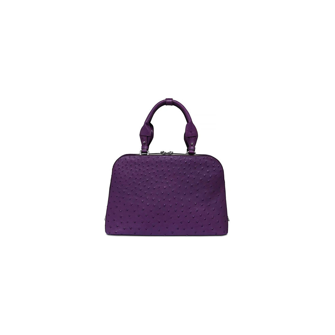 Lexington — Purple African Ostrich Quill Leather Business Bag