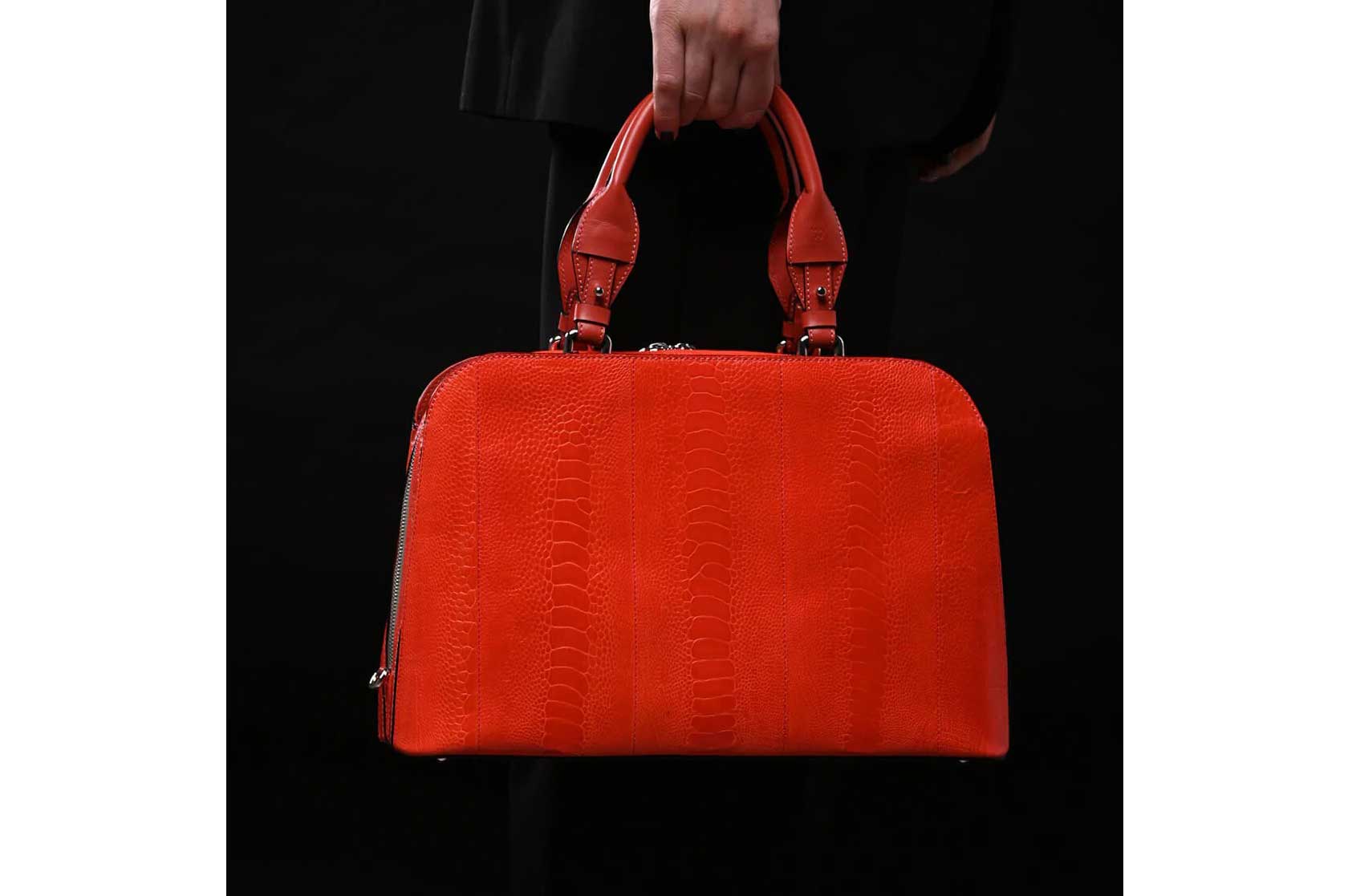 Lexington — Red African Ostrich Leather Business Bag
