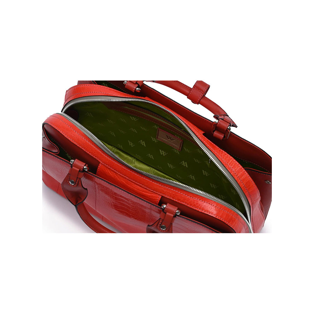 Lexington — Red African Ostrich Leather Business Bag