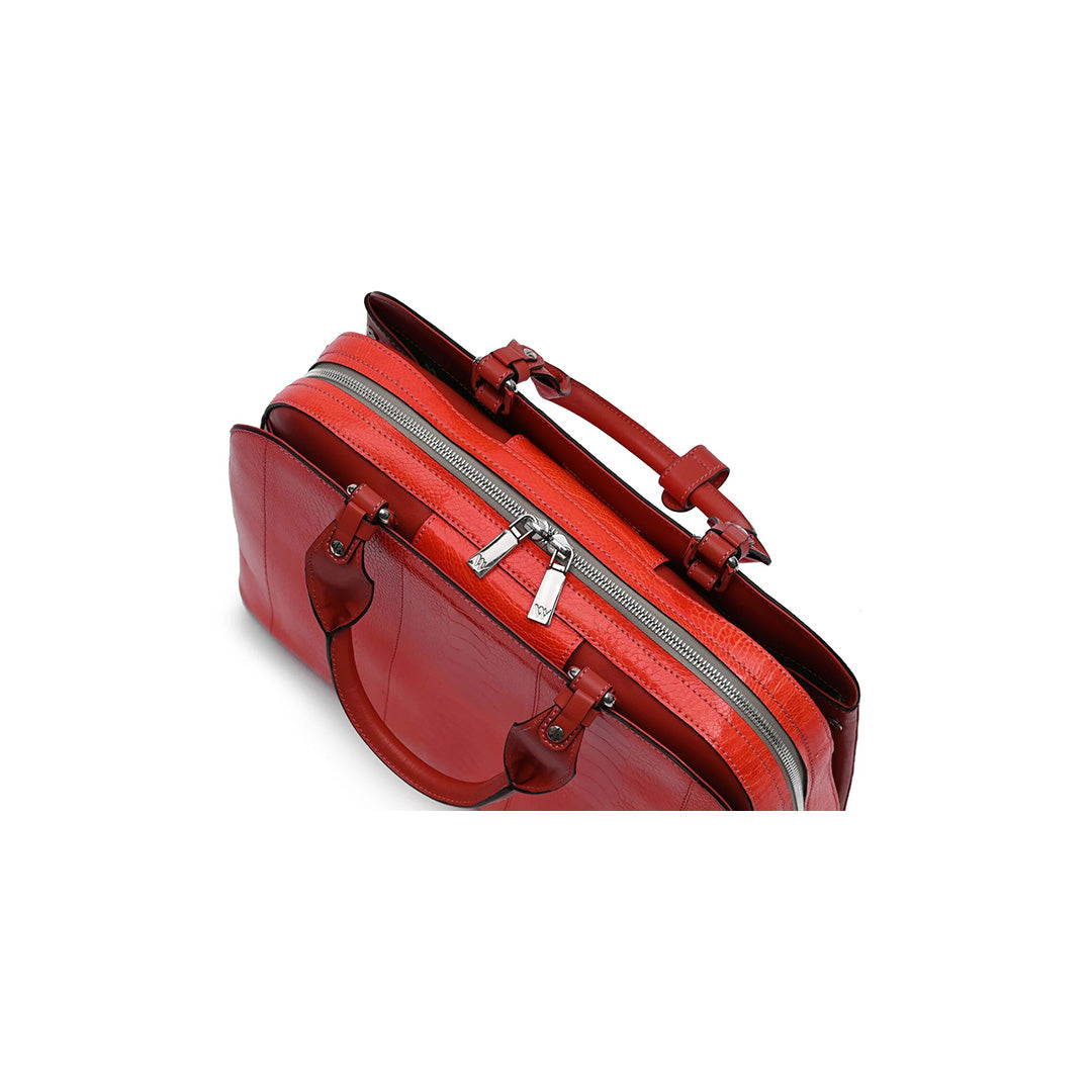 Lexington — Red African Ostrich Leather Business Bag