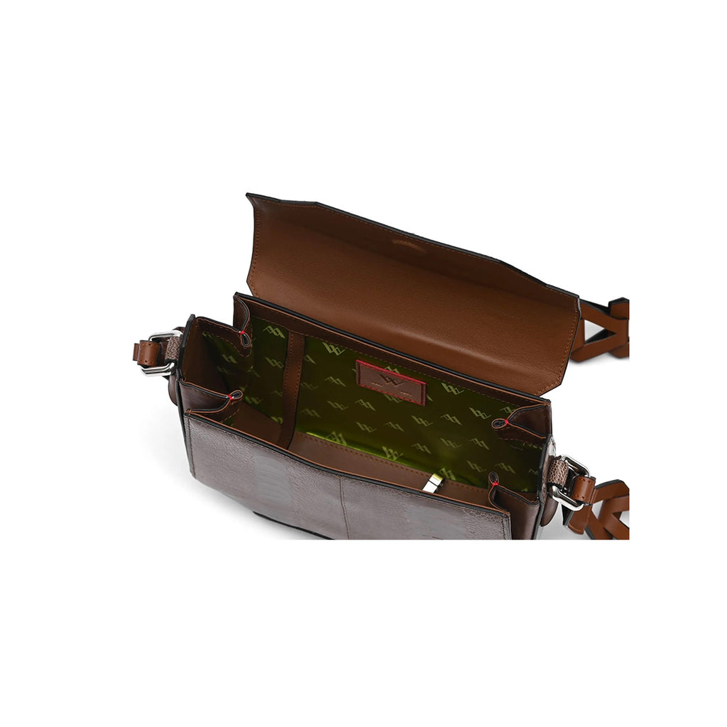 Lia — Brown African Ostrich Leather Shoulder Bag