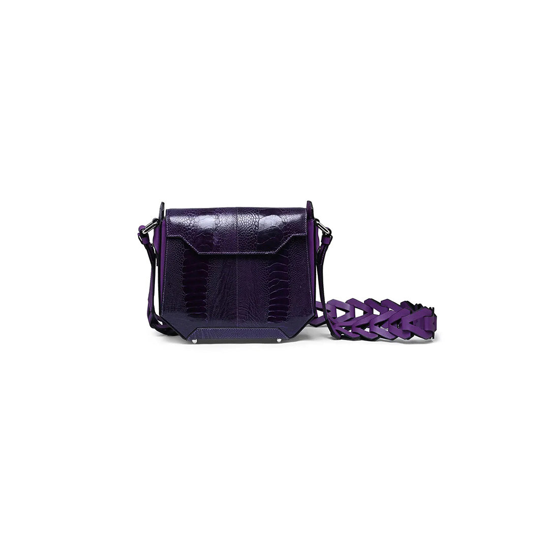Lia — Purple African Ostrich Leather Shoulder Bag