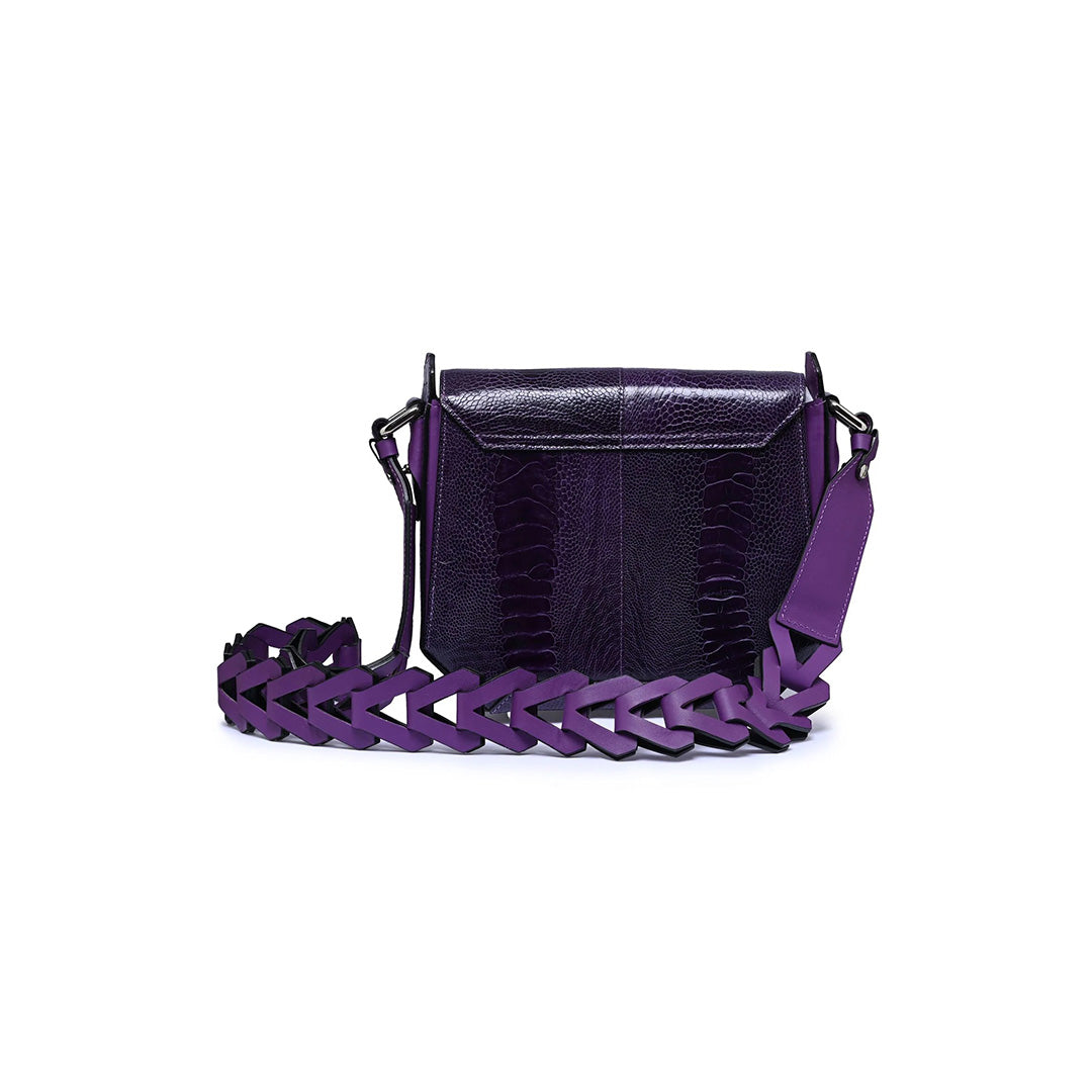 Lia — Purple African Ostrich Leather Shoulder Bag