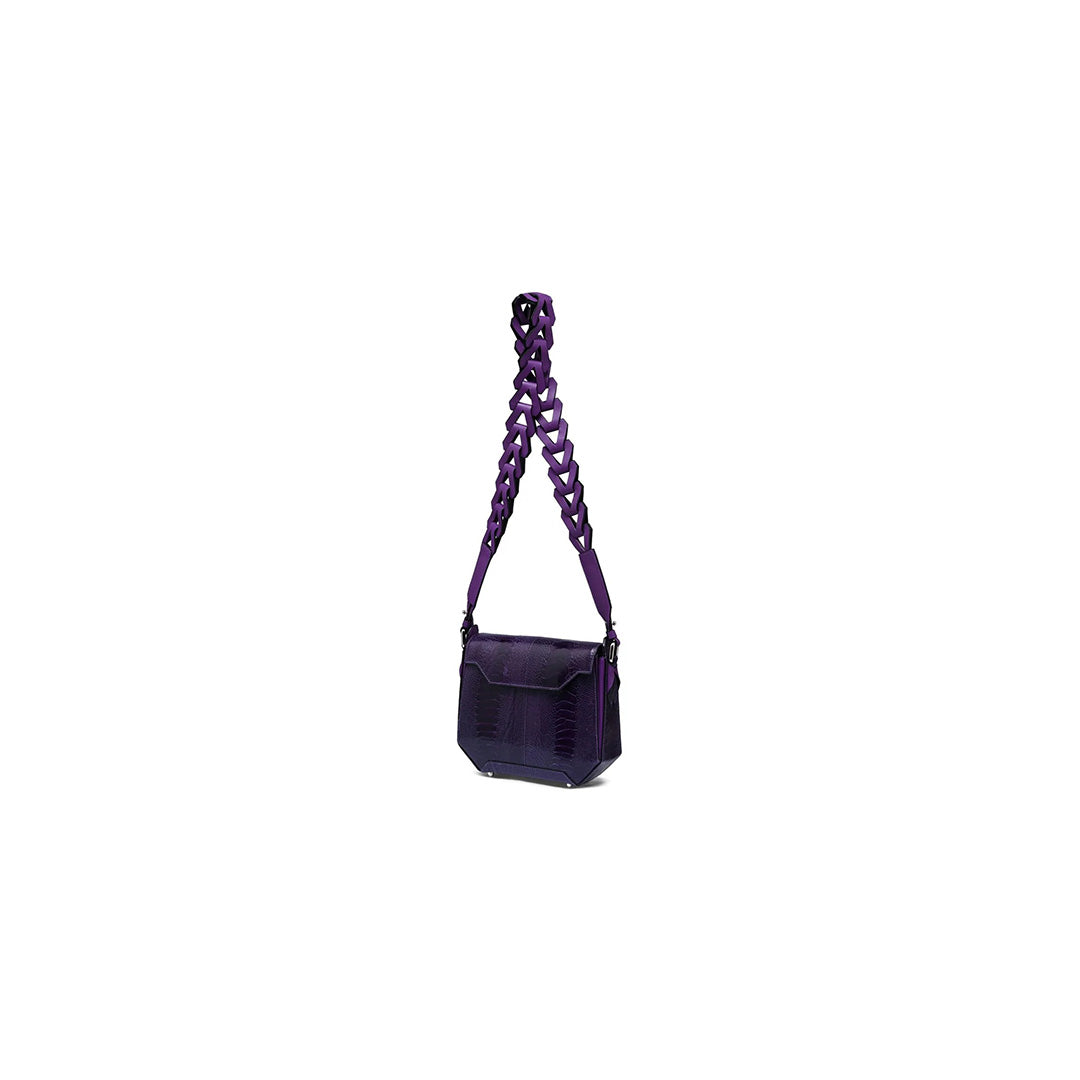 Lia — Purple African Ostrich Leather Shoulder Bag
