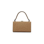 Libby — Beige African Ostrich Leather Evening Bag