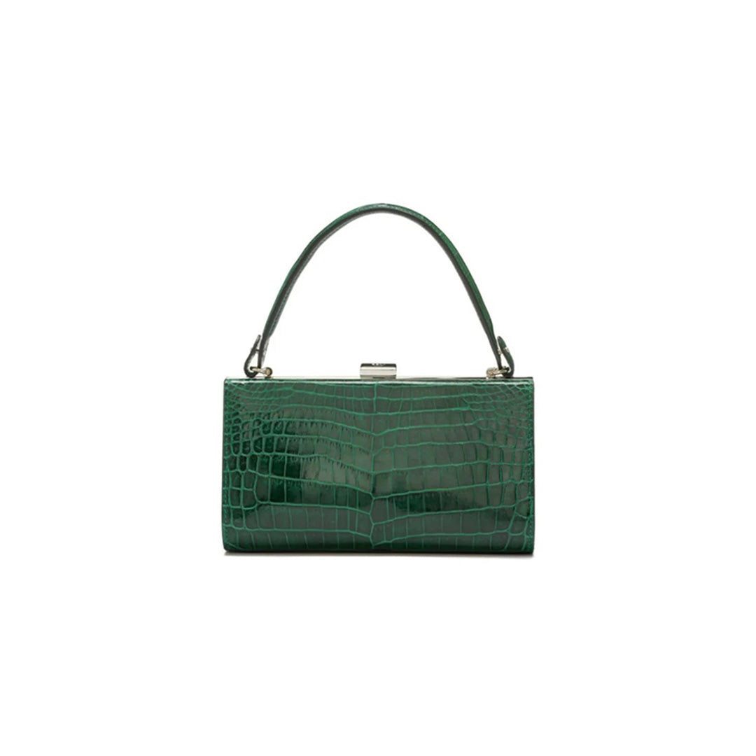 Libby — Green Nile Crocodile Leather Evening Bag