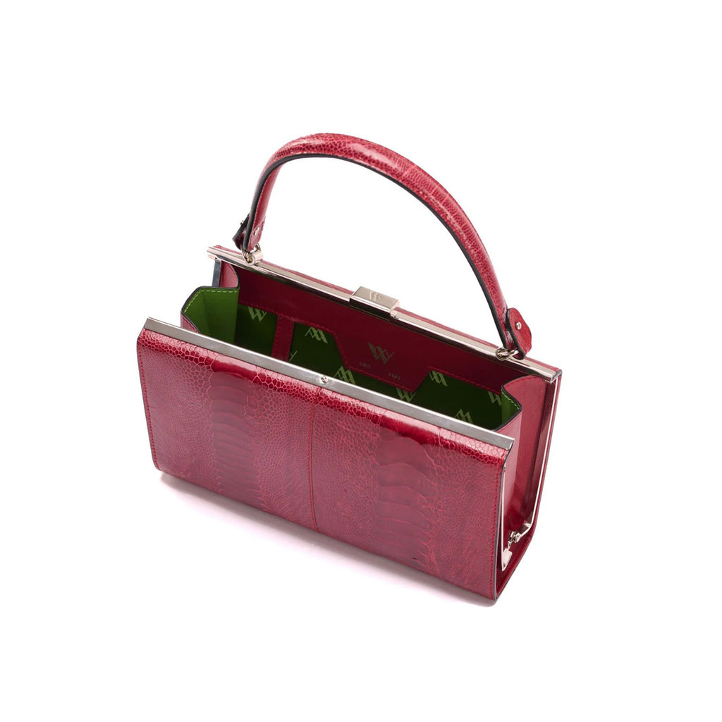 Libby — Red African Ostrich Leather Evening Bag