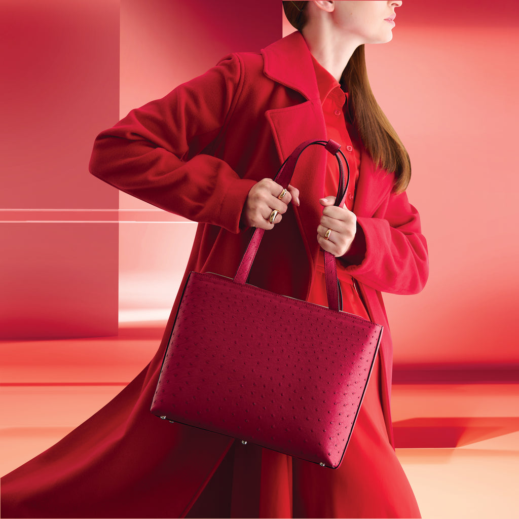 Lilibet — Brown African Ostrich Leather Tote Bag