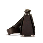 Lottie - Dark Brown Crocodile Leather Crossbody Bag
