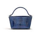 Lottie - Blue African Ostrich Leg Leather Crossbody Bag