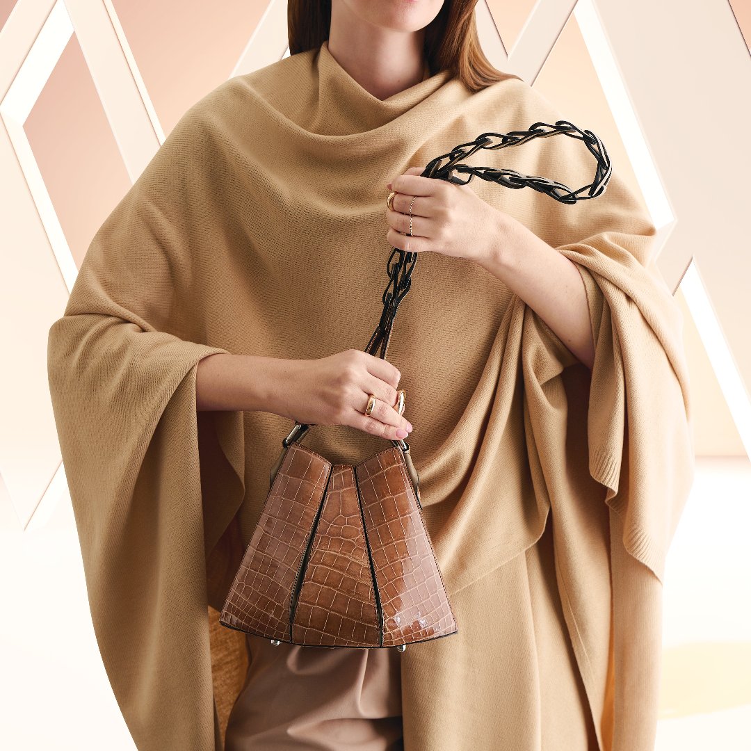 Luna - Blue African Ostrich Leg Leather Shoulder Bag