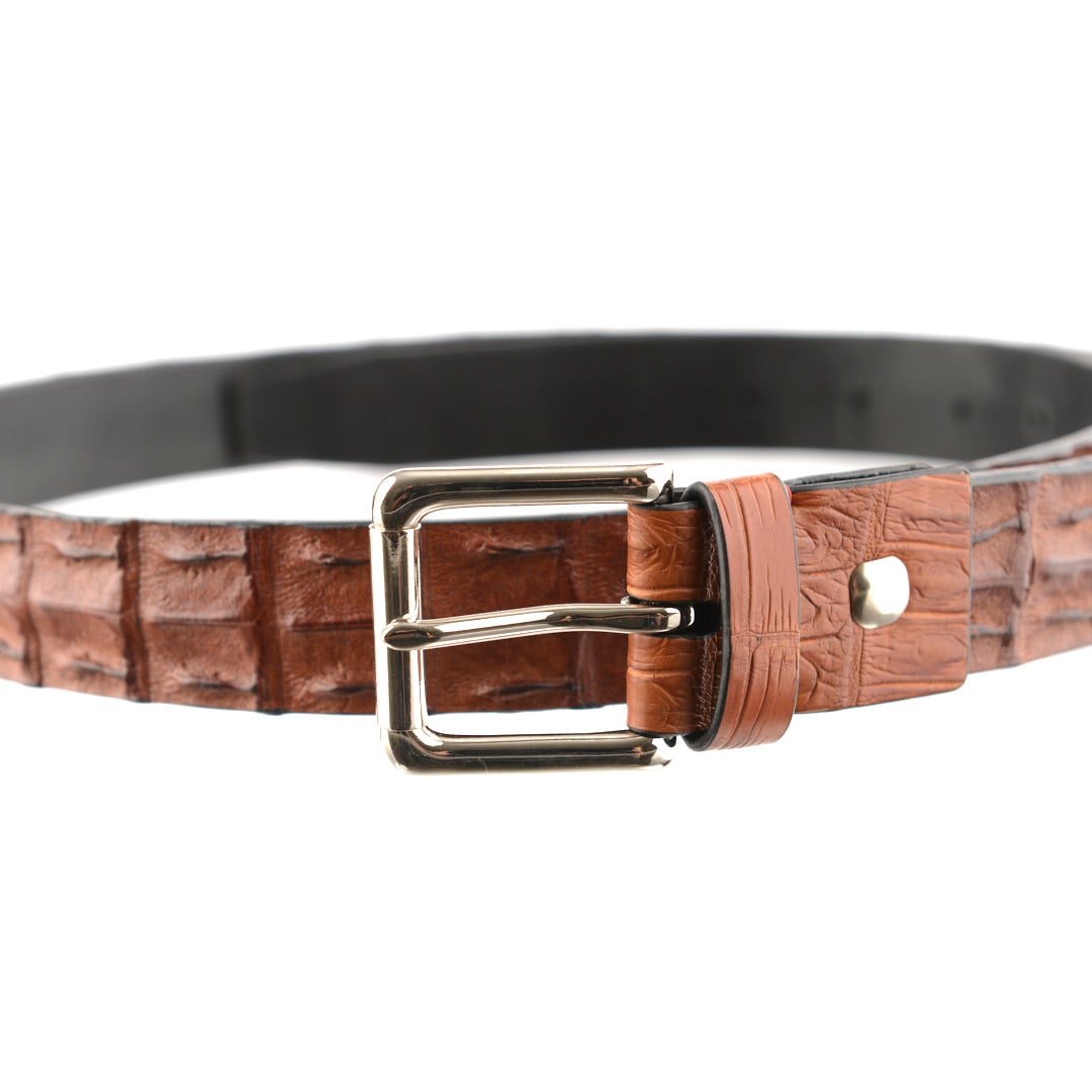 Men's 38mm Belt - Light Brown Crocodile Leather