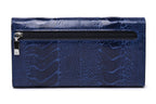 Mississippi - Blue Ostrich Leg Leather Purse