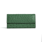 Green textured wallet on a white background